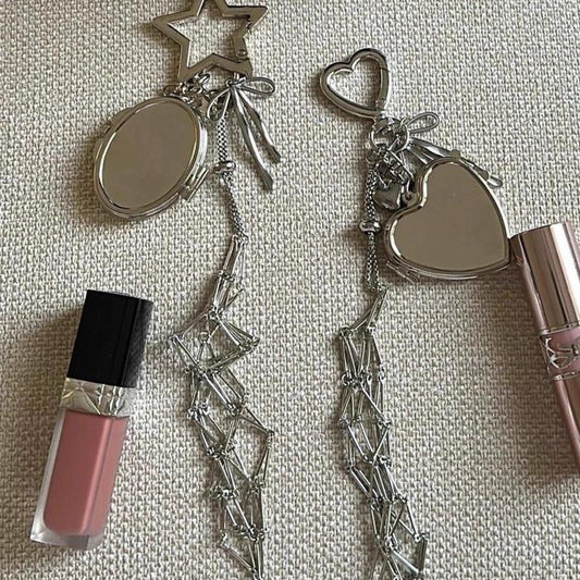 Girly Must-Have! 💕 72ore Y2K Lipstick Holder Keychain – Star/Heart/Bow Charms for Your Bag