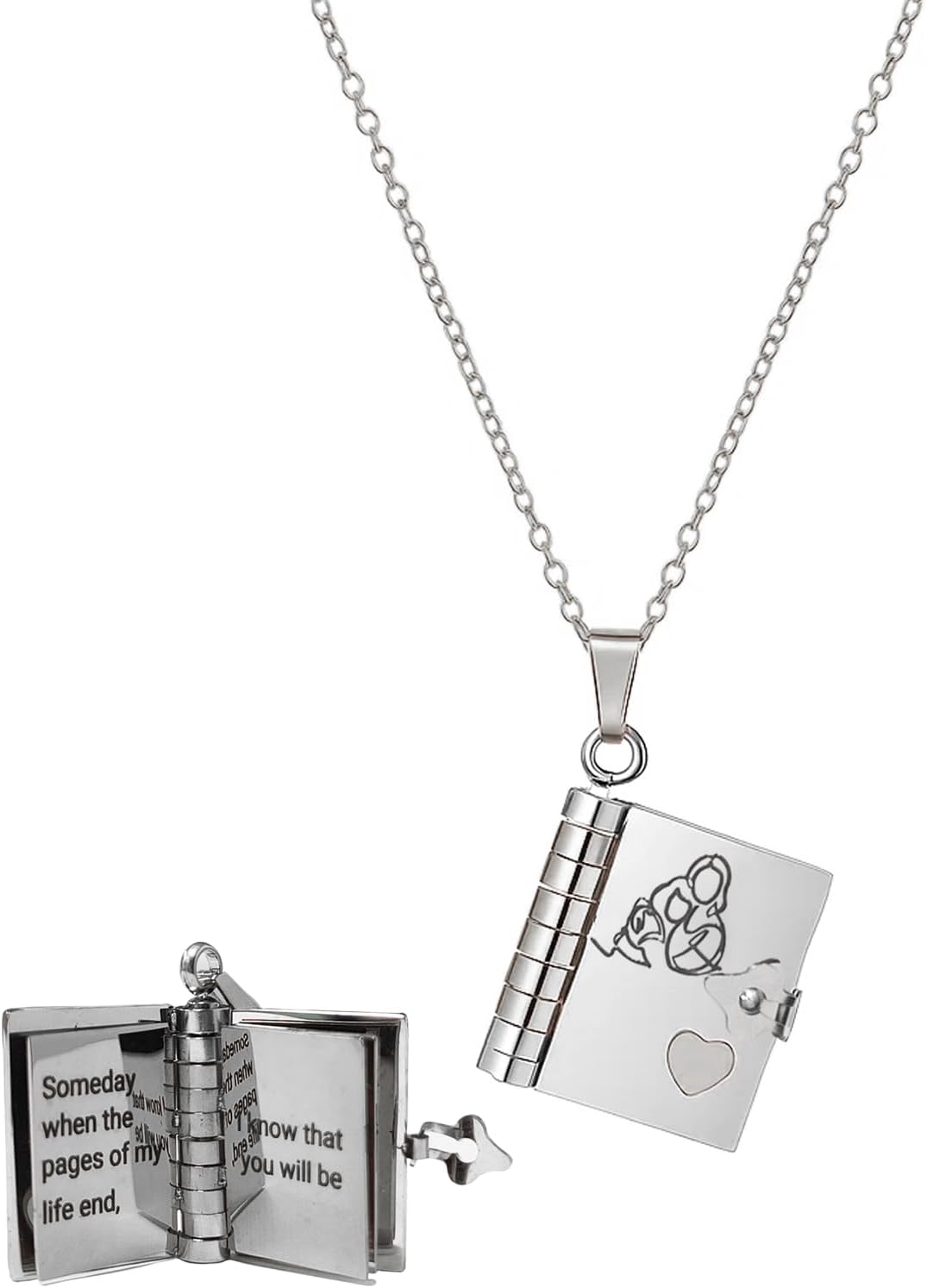 🔥Granddaughter Book Necklace | Engraved Adjustable Pendant Gift from Grandma