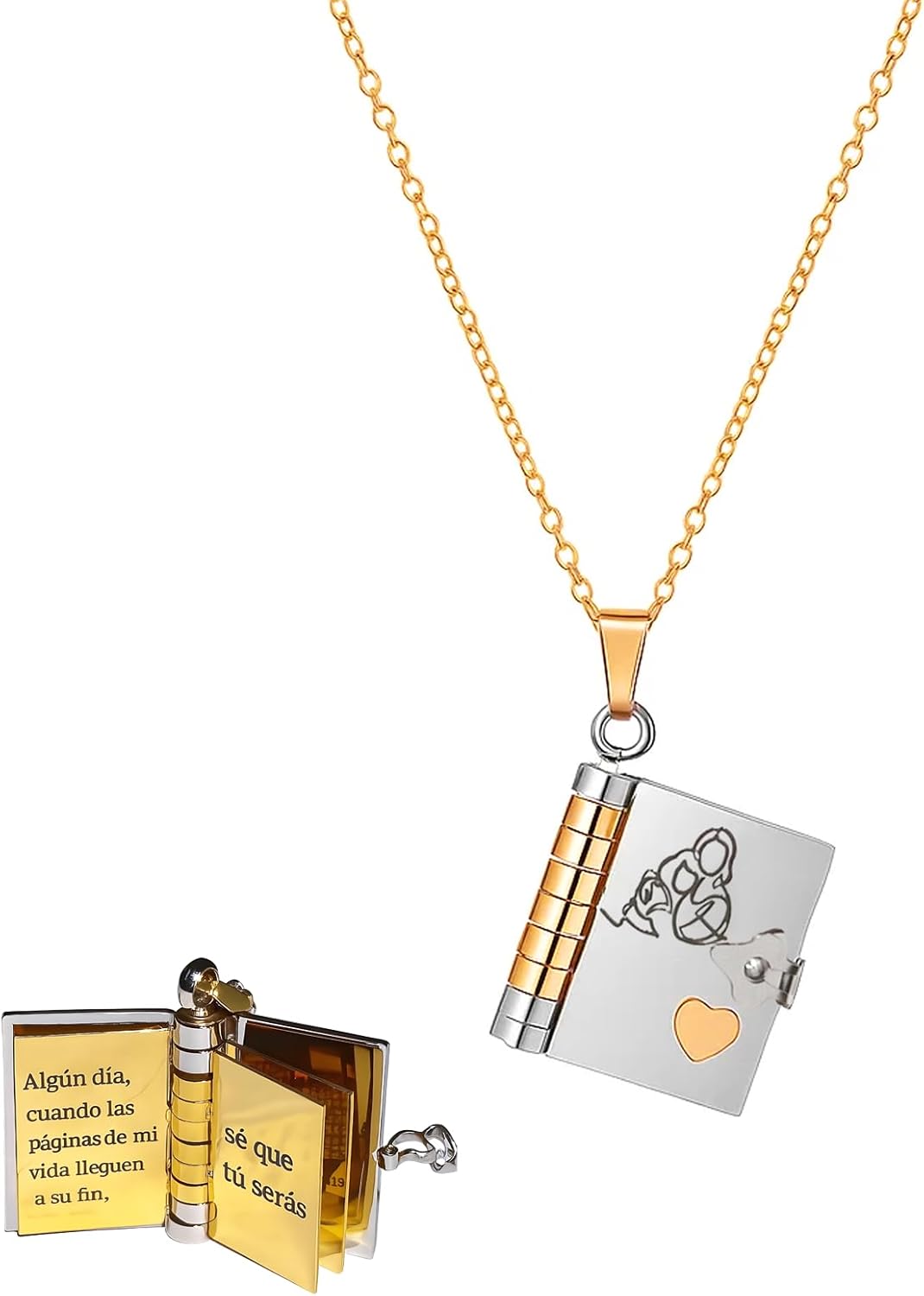 🔥Granddaughter Book Necklace | Engraved Adjustable Pendant Gift from Grandma