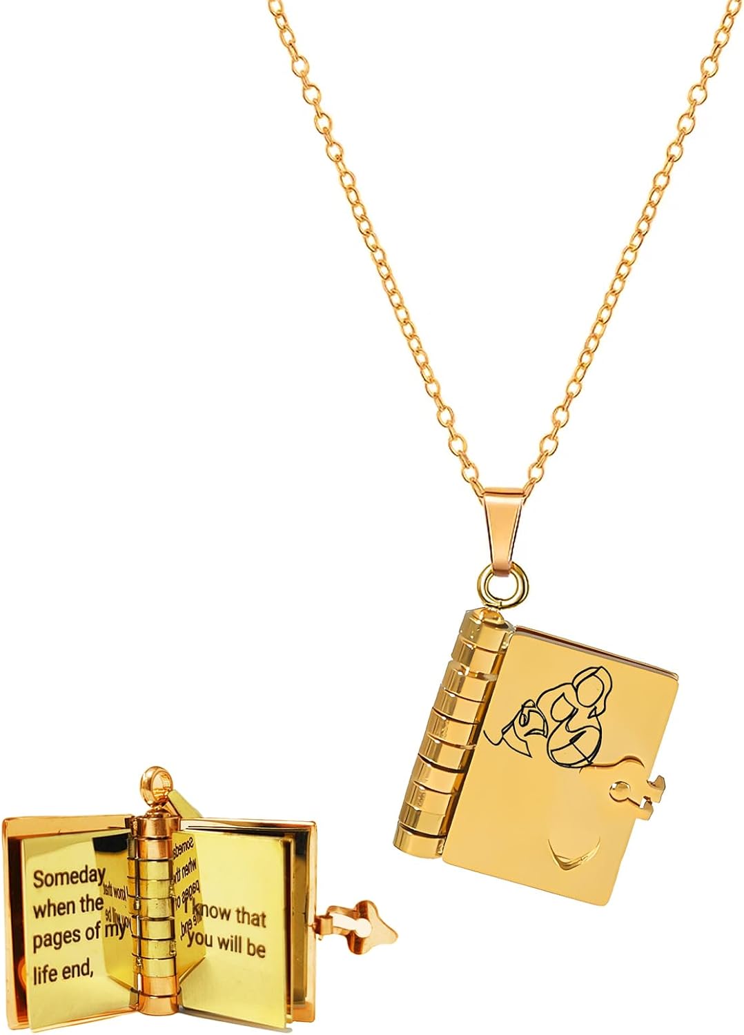 🔥Granddaughter Book Necklace | Engraved Adjustable Pendant Gift from Grandma