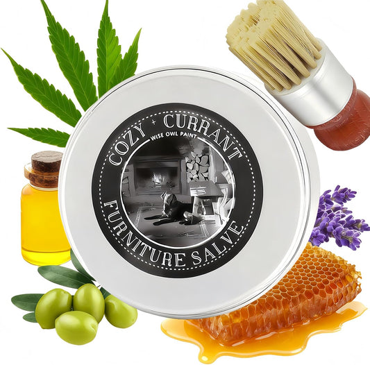 2Pcs Furniture Leather Care Balm with 2 Pcs Palm Brushes- All‑Natural Conditioner, Moisturizer & Restorer for Leather, Wood & Vinyl