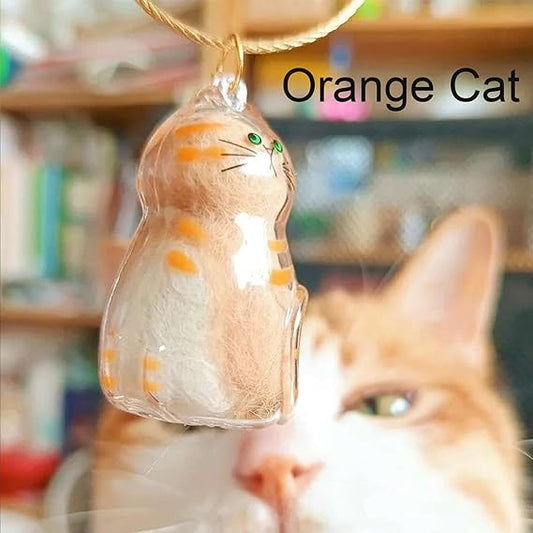 Cat Hair Keychain, Cat Fur Whisker Jar Keepsake Capsule Container Memorial Gifts Storage Bottle for Collecting Pet Hair