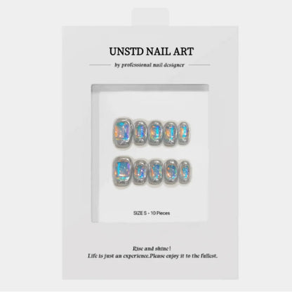 👑 Independent Designer Handmade Press-On Nails – High-End Custom 3D Multi-Color Gradient Art with Special Tech & Layered Effects💅